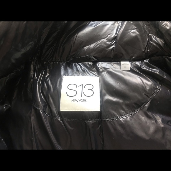 NEW S13 Down Winter Jacket Cold Black Puffer Coat womens warm hood glossy small - Picture 9 of 13